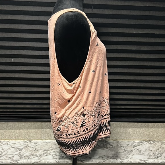Volcom Women’s Pink with‎ Black Print Super Soft Pocket Tank Top Size Large - Picture 4 of 9